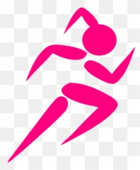 Pink Girl Running - Stick Figure Emoji