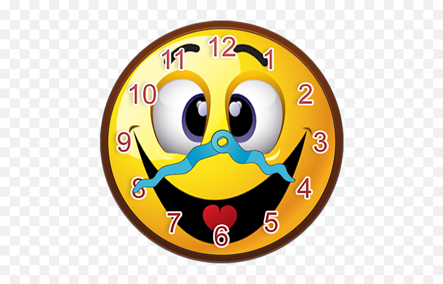 Smiley Face Clock Widget - Cartoon Face Clock Png Emoji,Glare Emoticon