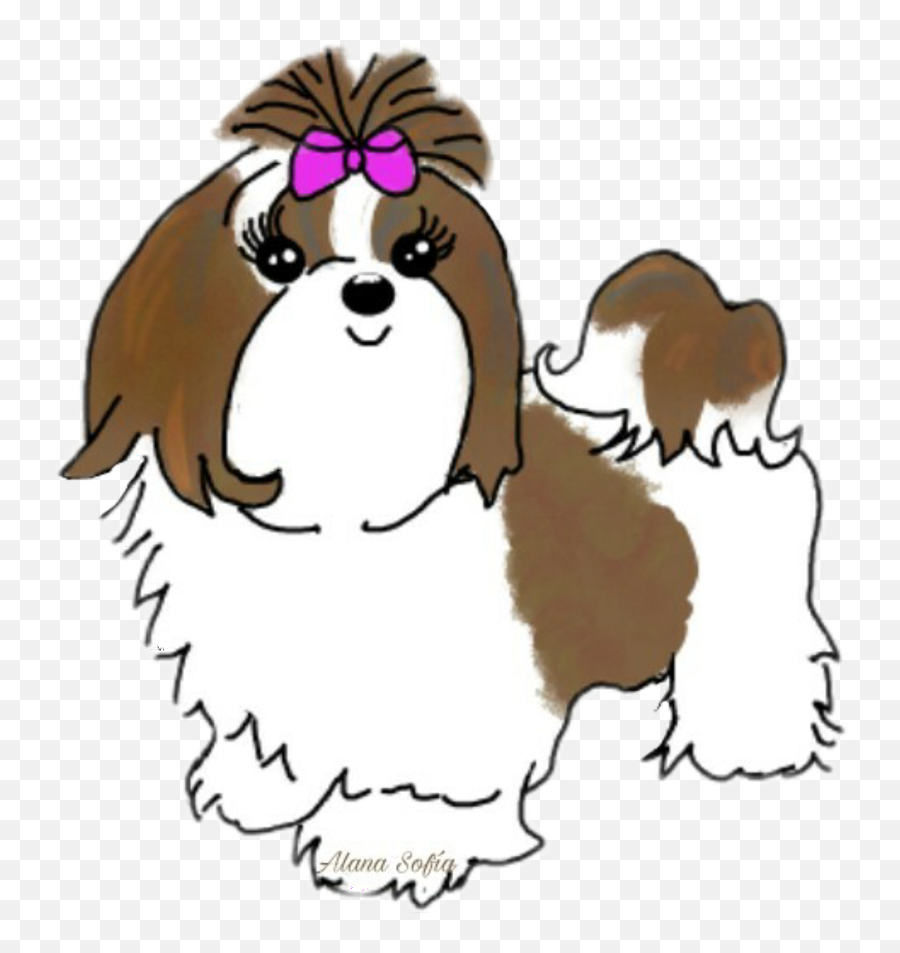 Shihtzu Dog Puppy Sticker Stickers - Dog Clipart Shih Tzu Png Emoji,Golden Retriever Emoji