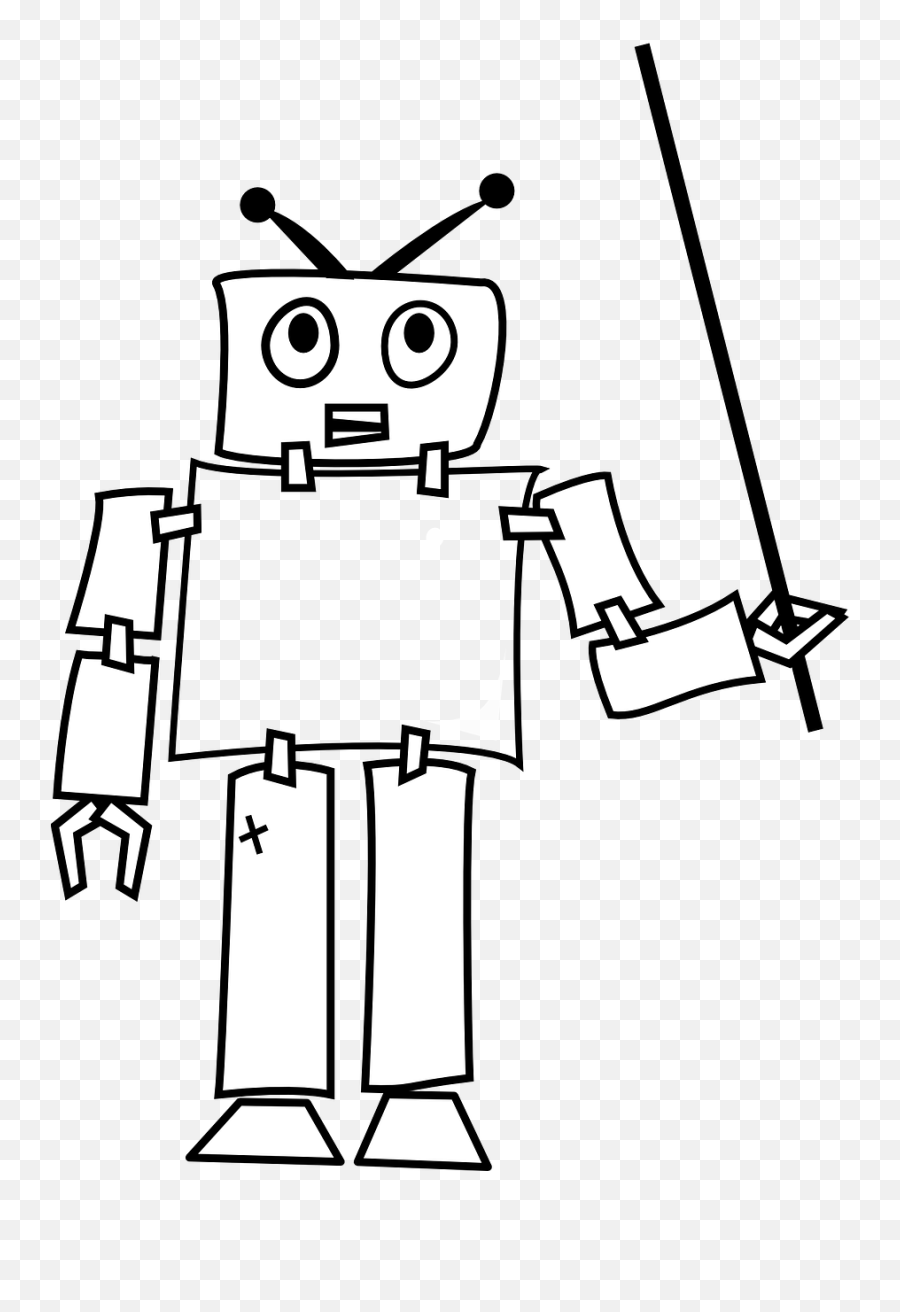 Robot Android Thought Thinking Teaching - Black And White Clipart Robot Emoji,Star Wars Emoji For Android