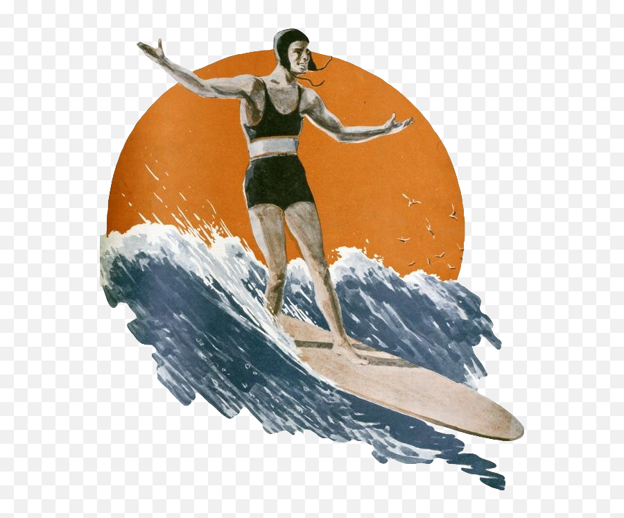 Surfer Surfing Man Retro Vintage Scsurfing Freetoedit - 30s Water Poster Emoji,Surf Emoji