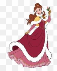 New Belle Holding Mistletoe - Disney Princess Christmas Clipart Emoji,Mistletoe Emoji