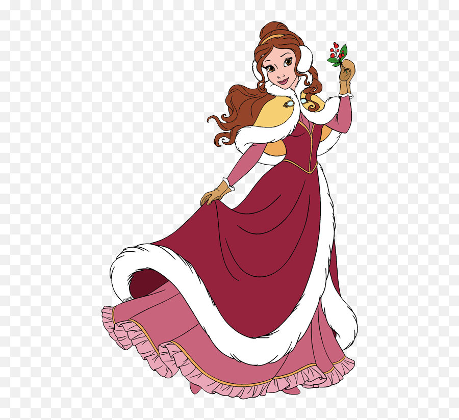 New Belle Holding Mistletoe - Disney Princess Christmas Clipart Emoji,Mistletoe Emoji