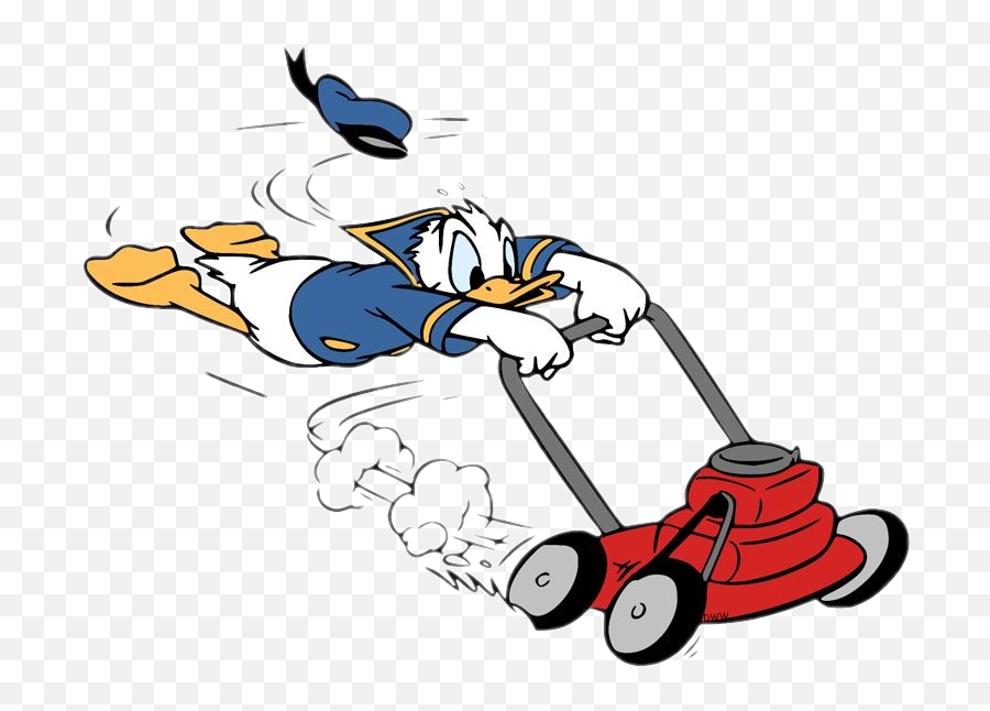Cartoon Disney Donaldduck Paperino Prato Erba Mietitreb - Daffy Duck Lawn Mower Emoji,Lawn Mower Emoji
