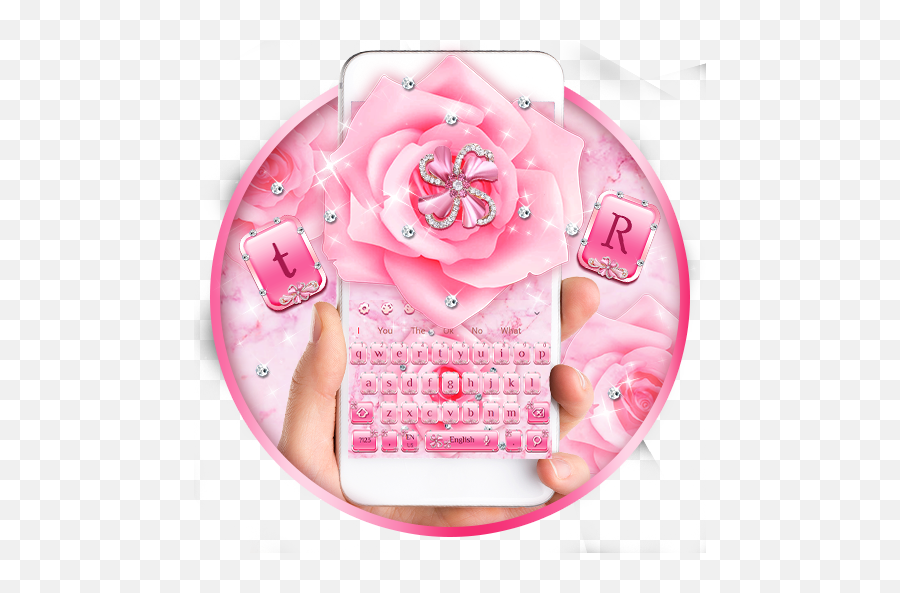 Download Pink Flower Diamond Keyboard For Android Myket - Play Store Pink Flower Keyboars Apptopia Emoji,Pink Emoji Keyboard