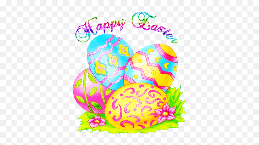 Happy Easter Bright Art Design Multicolored Rainbow Bea - Happy Easter Gif Png Emoji,Happy Easter Emoji
