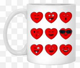 Heart Emojis Valentines Day Funny Emoticons Mug -