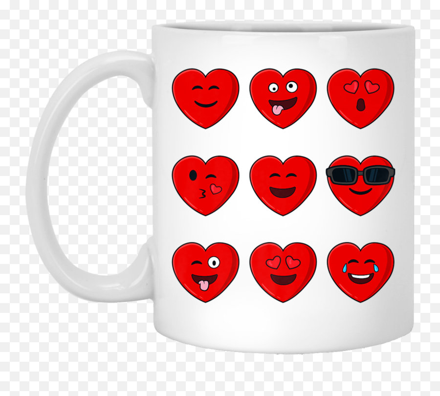 Heart Emojis Valentines Day Funny Emoticons Mug - Heart,Usa Emojis