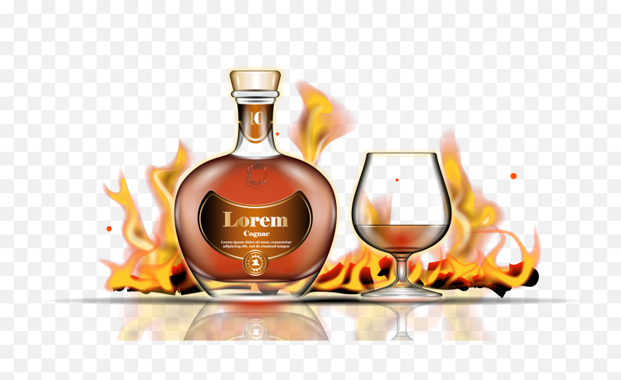 Alcohol Vector Cognac Bottle Liquor - Vector Brandy Glass Png Emoji,Liquor Emoji