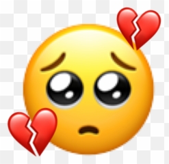 Sad Emoji Broken Emojiiphone Sticker By Bobatea - Puppy Eyes Emoji Meme,Sad Emoji