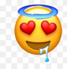 Drool Emoji Love Heart Hearteyes - Happy,Drool Emoji