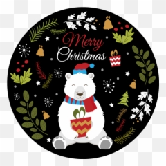 Merry Christmas 22350 Placemat - Round Design Emoji