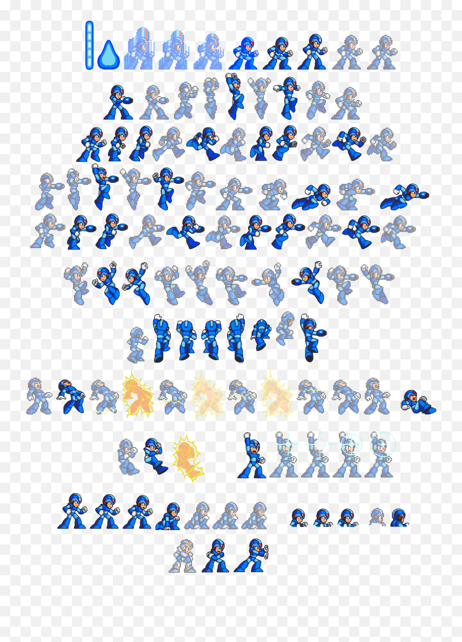 Megaman 8 Sprite Sheet Transparent - Megaman X Sprites Emoji,Mega Man Emoji