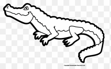 Crocodile Clipart Black And White Png - Alligator Emoji