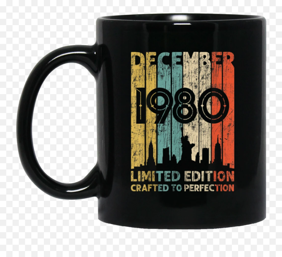 Vintage December 1980 Design 39 Years Old 1980 Birthday Gift Black Mug - Beer Stein Emoji,Emoji Gift