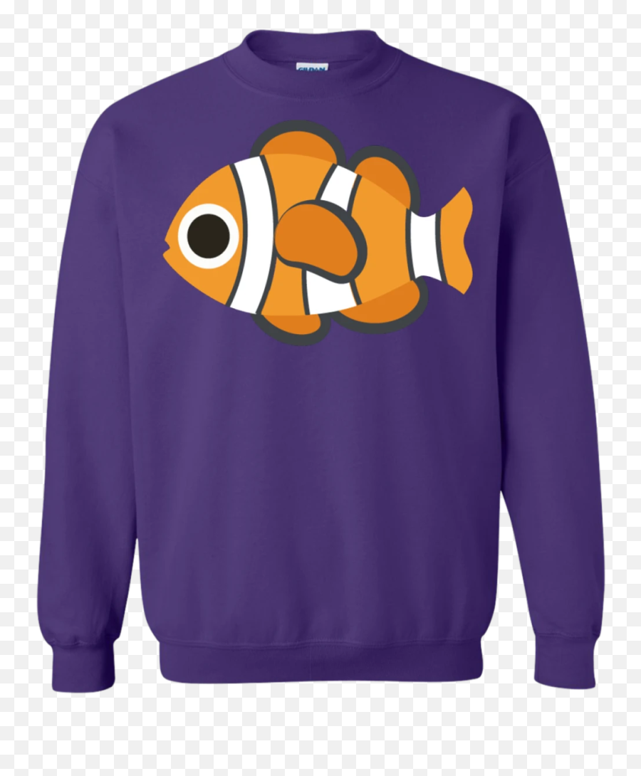 Nemo Fish Emoji Sweatshirt - Crew Neck,Clown Fish Emoji