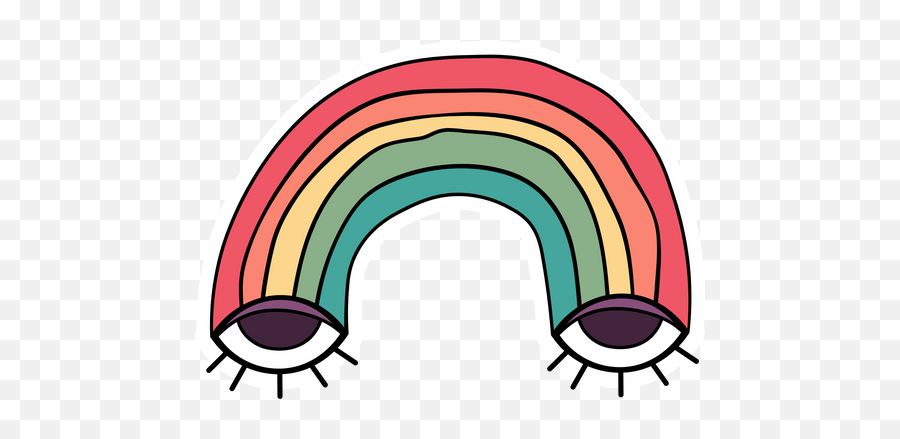 Rainbow With Eyes Sticker - Sticker Mania Soft Emoji,Big Eyed Emoji