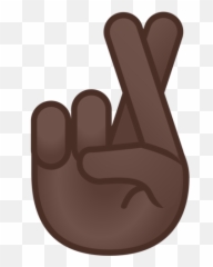 Dark Skin Tone Emoji - Transparent Fingers Crossed Png