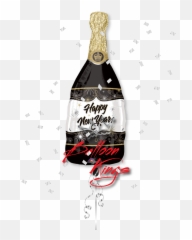 New Year Champagne Bottle - Transparent Champagne Bottle Balloon Emoji,Champagne Bottle Emoji
