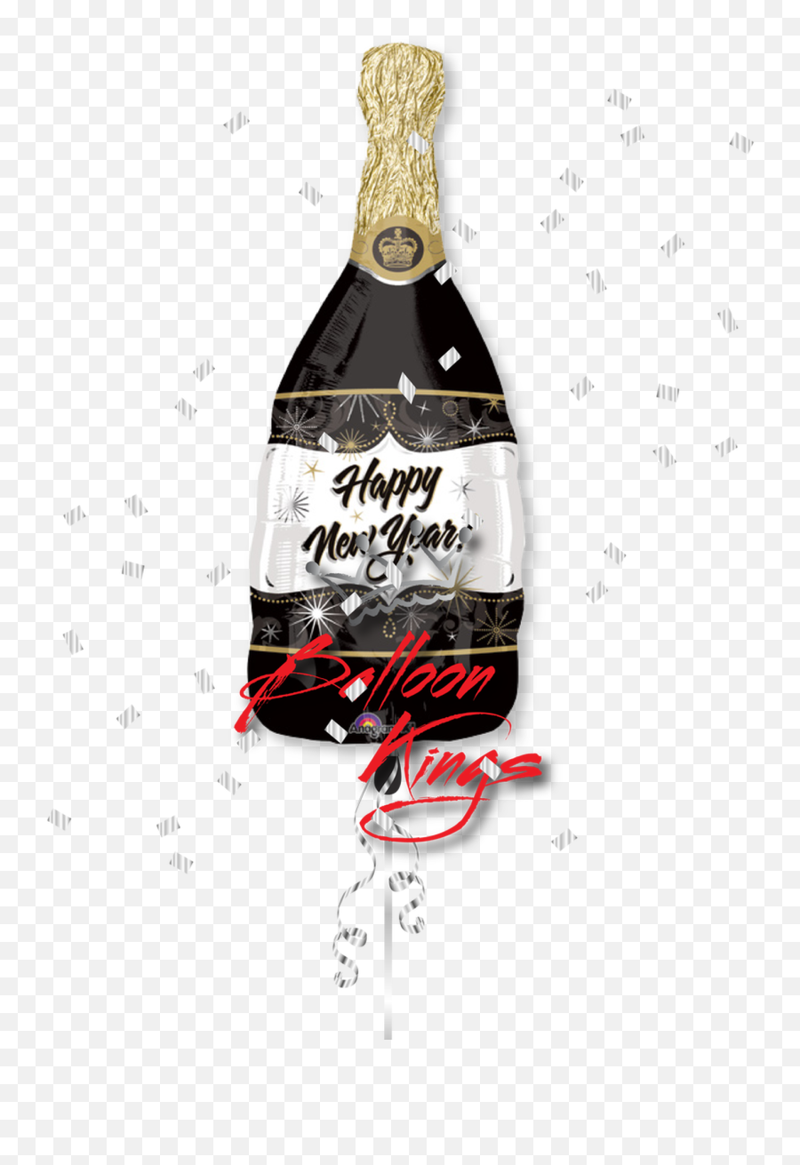 New Year Champagne Bottle - Transparent Champagne Bottle Balloon Emoji,Champagne Bottle Emoji