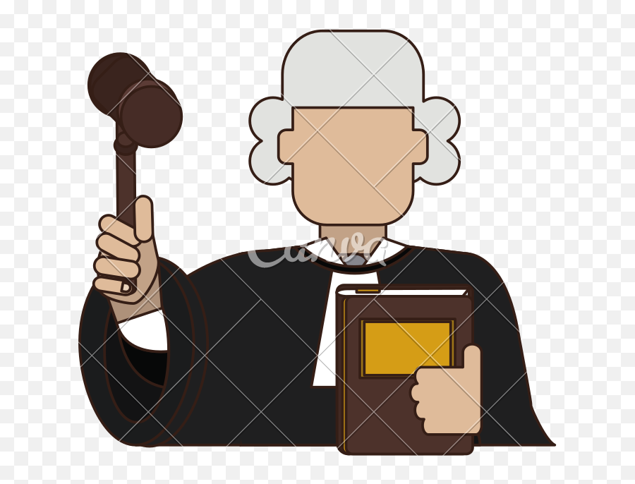 Judge With Gavel Avatar - Clipart Judge Gavel Wig Emoji,Gavel Emoji