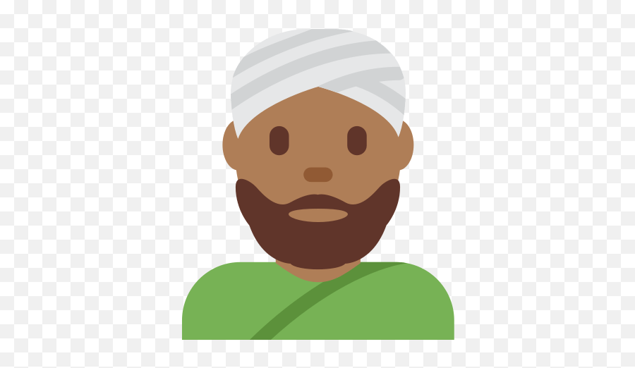 Man Wearing Turban Emoji With Medium - Man With Turban Emoji,Male Symbol Emoji