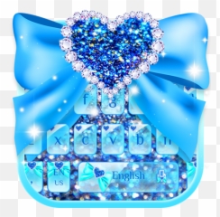 Blue Diamond Ribbon Keyboard Theme - Heart Emoji,Blue Ribbon Emoji