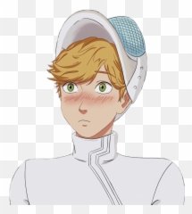 Adrien Miraculous Blush Fencing - Cartoon Emoji,Fencing Emoji