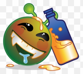 Smiley Green Alien Drunk Happy - Smiley Green Alien Png Emoji,Emoticones