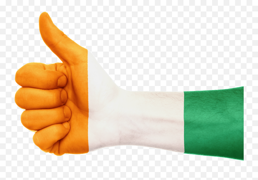 Ivory Coast Flag Hand Africa Country - Cote D Ivoire Drapeau Emoji,Emoticons Thumbs Up