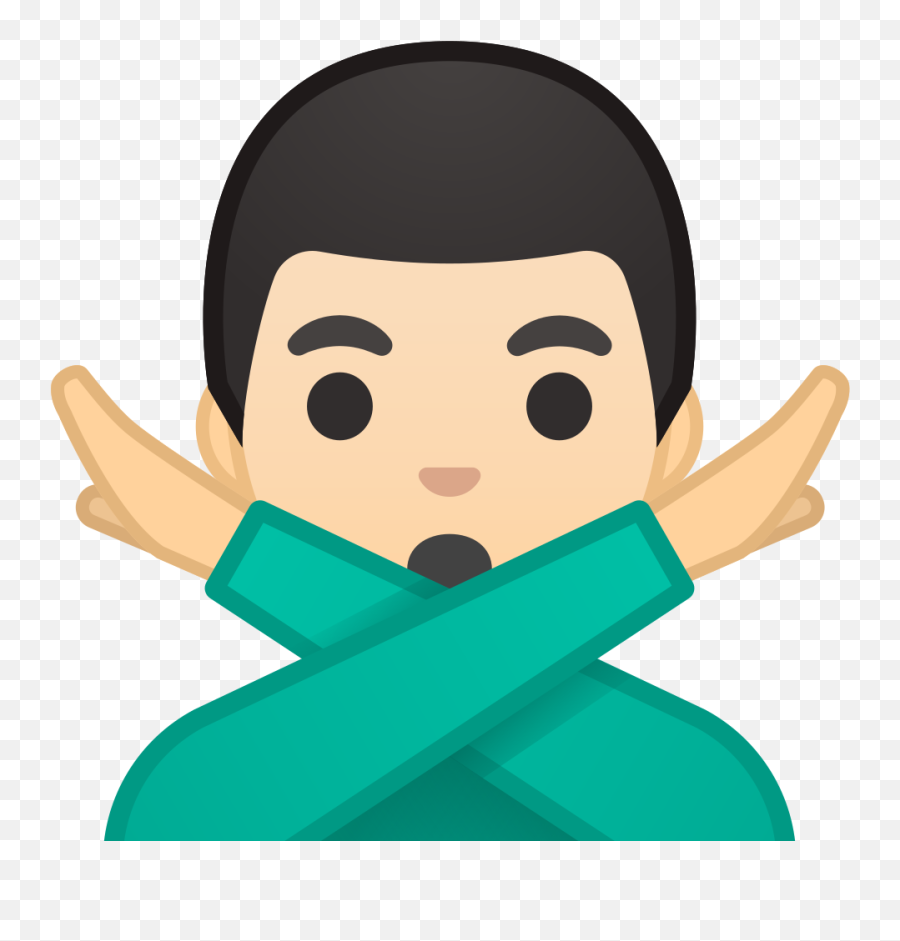 Man Gesturing No Light Skin Tone Icon - Man Gesturing No Icon Emoji,Man Shrugging Emoji
