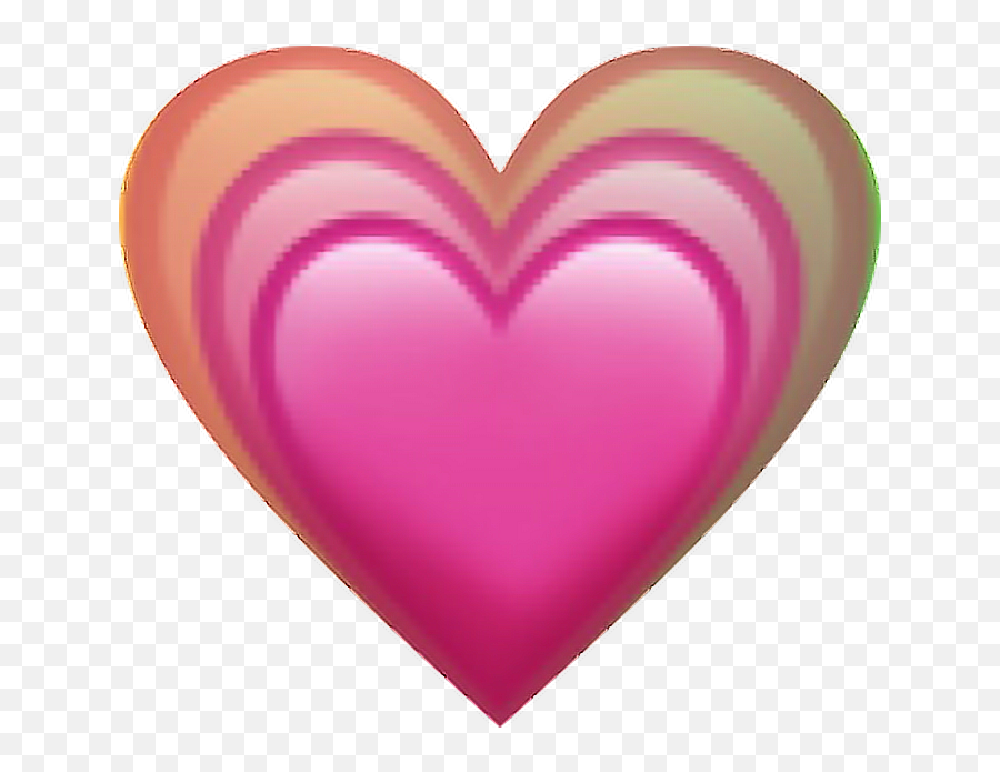Emoji Heart Rainbow Love Lovely Pink - Ios Pink Heart Emoji Png,Love Emoji Transparent