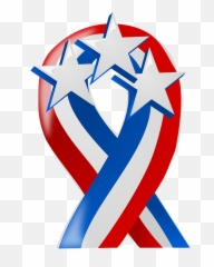 Ribbon America Independence Day - Veterans Clip Art For Card Emoji