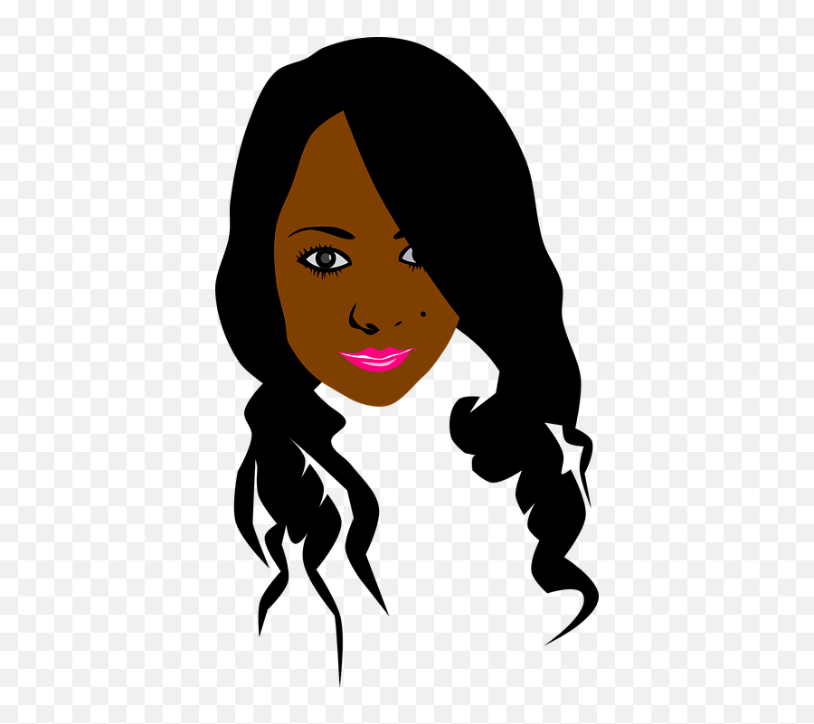Free Brown Hair Hair Vectors - Black Girl Long Hair Clipart Emoji,Anime Emotions Faces