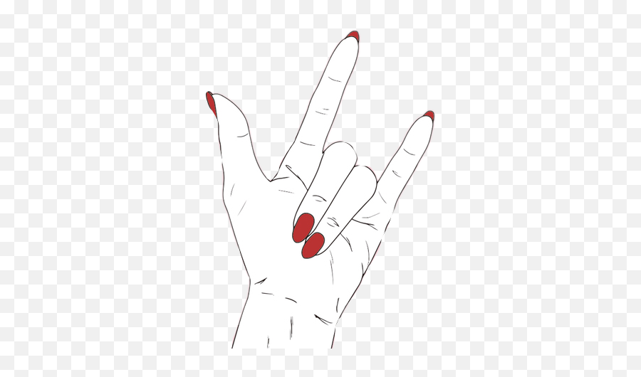 Nails Red Rednails Fashion Girl Art - Aesthetic Drawings Of Hand Emoji,Rock Fingers Emoji