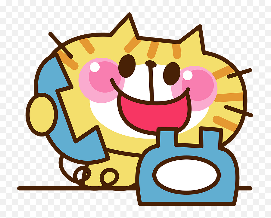 Cat Animal Telephone Clipart - Telephone Clipart Emoji,Telephone Emoticon
