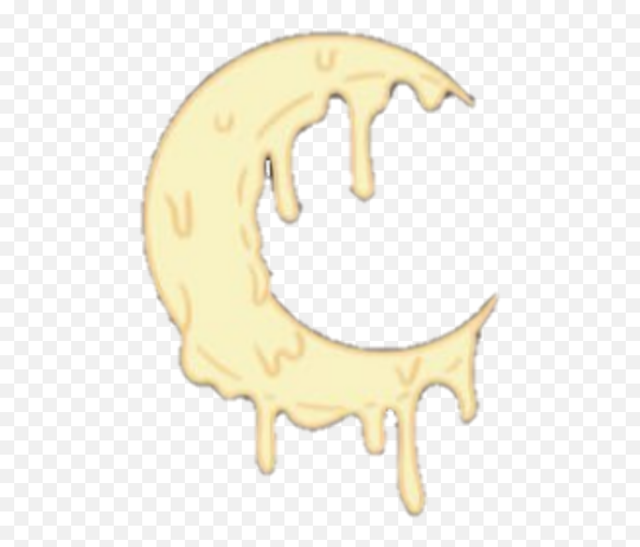 Freetoedit Melting Yellow Crescent Moon Crescentmoon - Moon Emoji,Crescent Moon Emoji