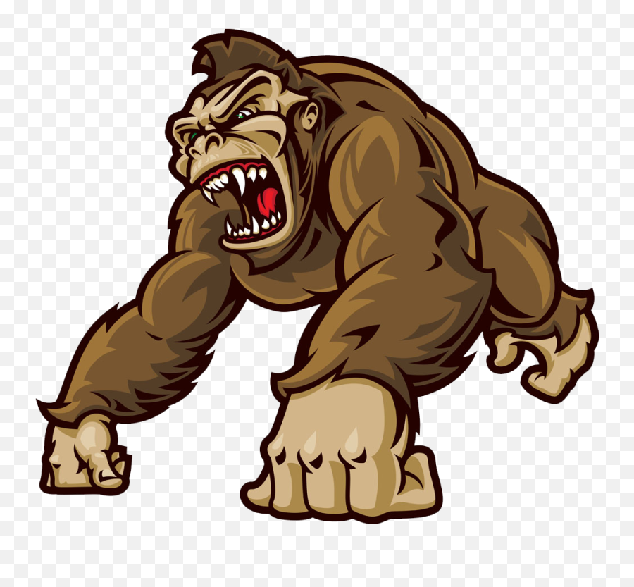 Download Western Ape Clip Art Cartoon Transprent Png - Angry Gorilla Clipart Png Emoji,Ape Emoji