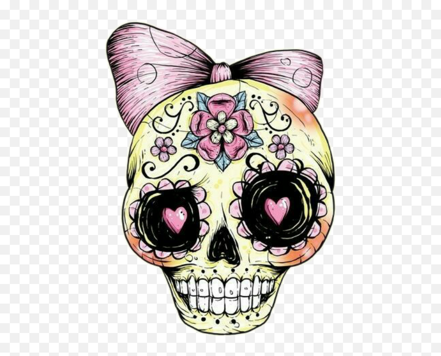 Skull Skulls Sugarskull Sugarskulls Skulltattoo Tattoo - Sugar Skull Drawings Cute Emoji,Sugar Skull Emoji