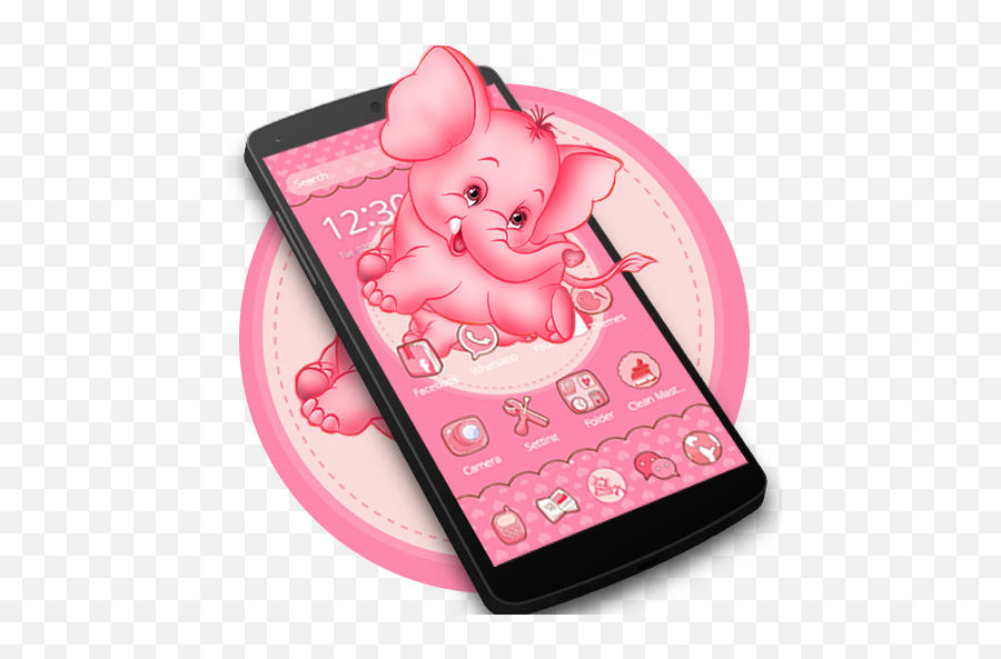 Pink Elephant Cute Theme - Mobile Phone Emoji,Elephant Emojis