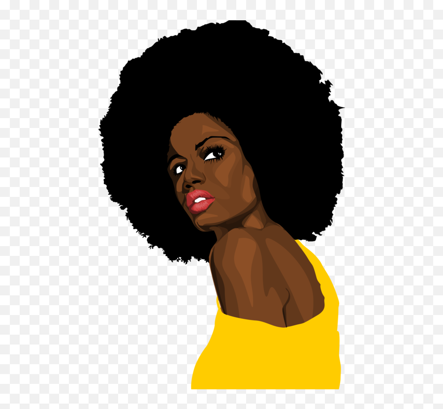 African American Black Woman Clipart Png - Afro Black Woman Illustration Emoji,African American Emoji App