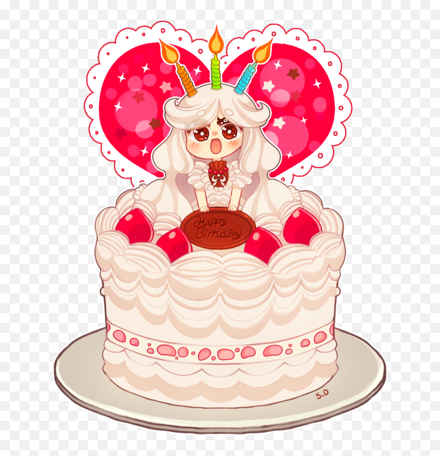 Birthday Cake Emoji Png - By Vocaloid Mirai Chibi Anime Anime Birthday Cake Drawing,Cake Emoji Transparent