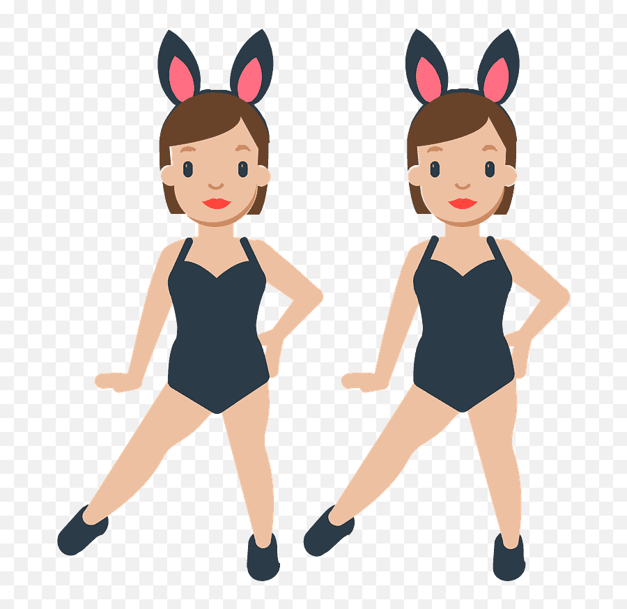 People With Bunny Ears Emoji Clipart - Women Bunny Ears Png,Emoji Ears