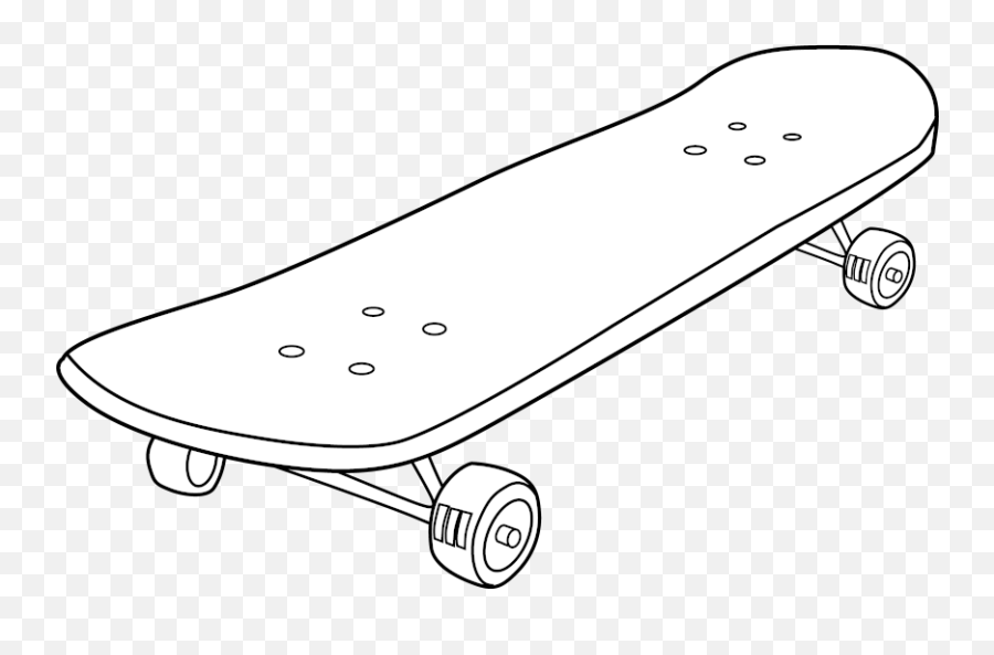 Skateboard Clipart Black And White - Clip Art Library Skateboard Pictures To Color Emoji,Skateboard Emoji