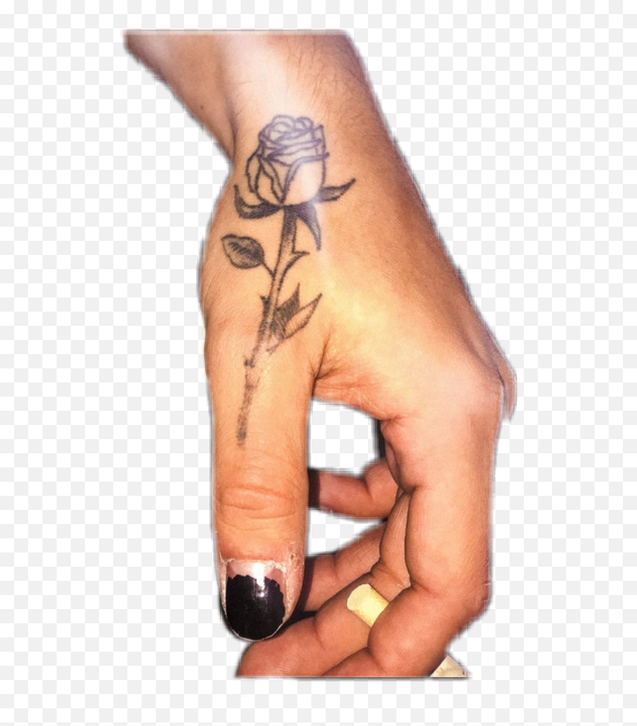 Rose Rosetattoo Tattoo Hand Sticker - Nail Polish Emoji,Tattoo Emoji