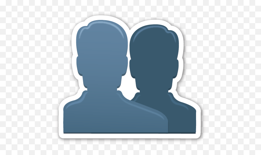 Pin - Two Blue People Emoji,Silhouette Emoji