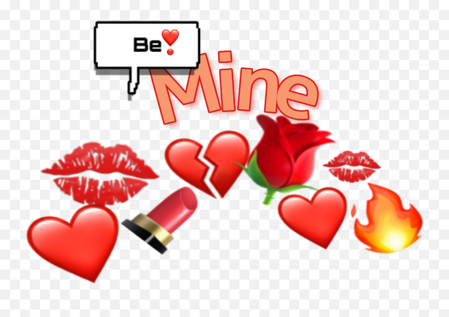 Mine Be Bemine Crown Red Heartcrown Heart Aesthetic - Heart Emoji,Red B Emoji Meme