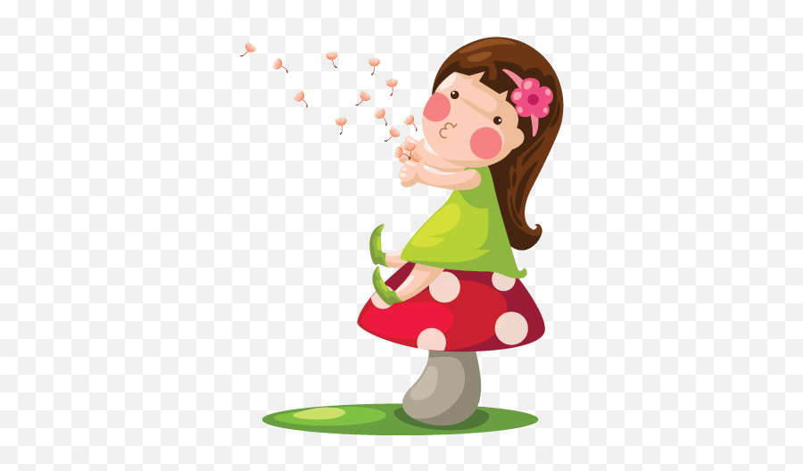 Little Girl U0026 Dandelions Kids Sticker - Fairy Tale Heroes Vector Emoji,Little Girl Emoji