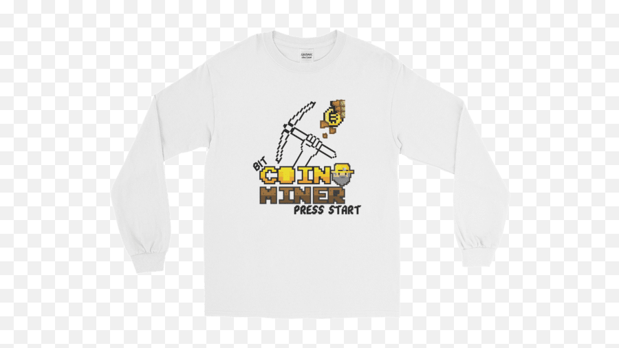 Bitcoin Miner Design 3 Long Sleeve T - Long Sleeve T Shirts Mockup Emoji,Emoji Long Sleeve Shirt