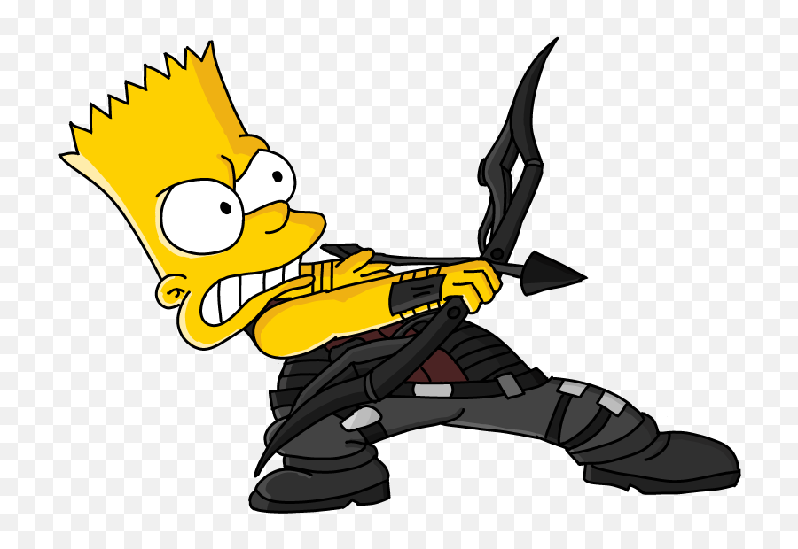 Clipart Bow Hawkeye Transparent - Bart Simpson Png Emoji,Hawkeye Emoji
